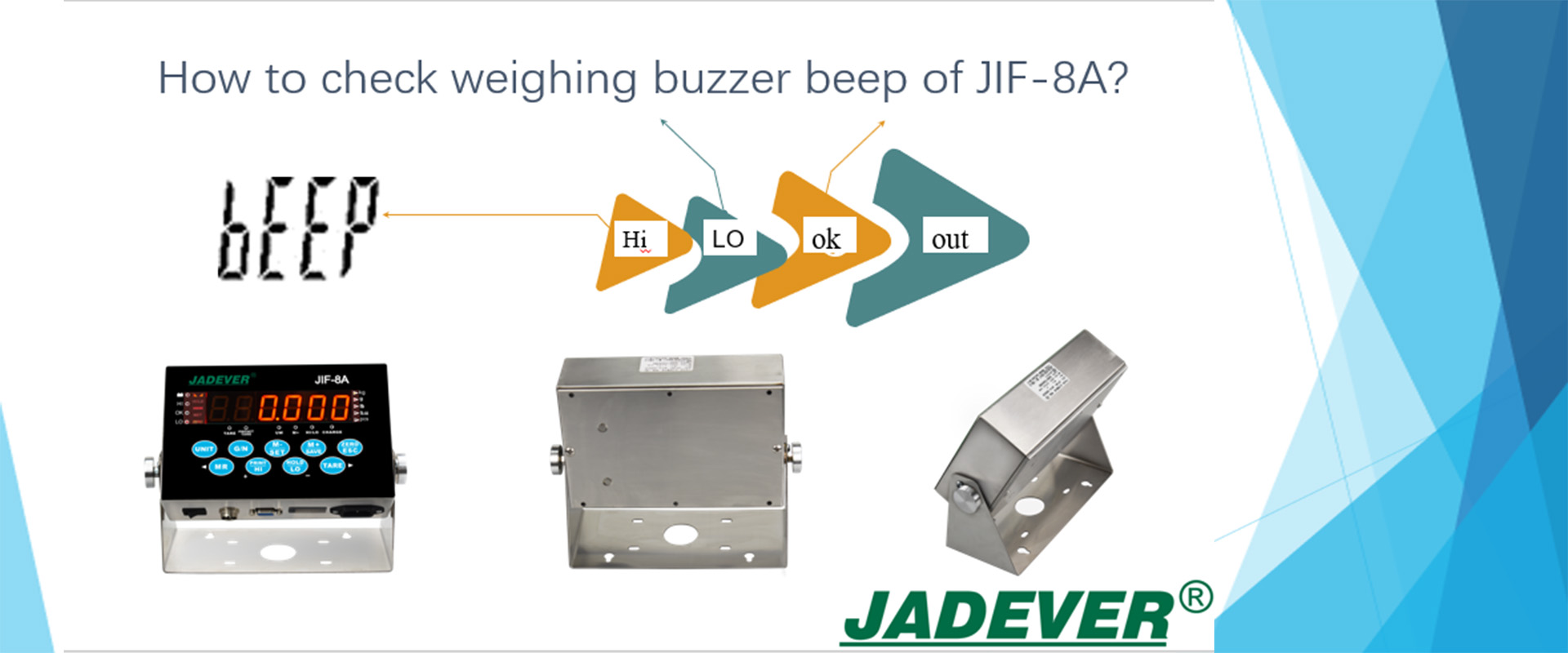 Comment vérifier le bip sonore de pesée du JIF-8A ?
