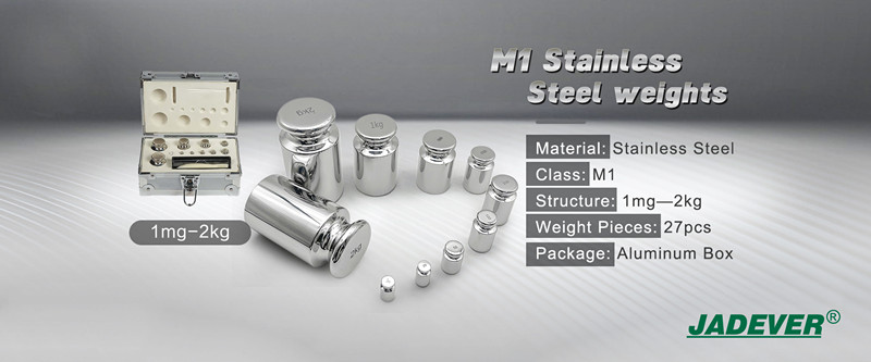 Poids standard en acier inoxydable JADEVER M1 de 1 mg à 2 kg pour l'étalonnage