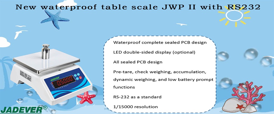 Jadever nouvelle balance de table étanche JWP II avec RS232